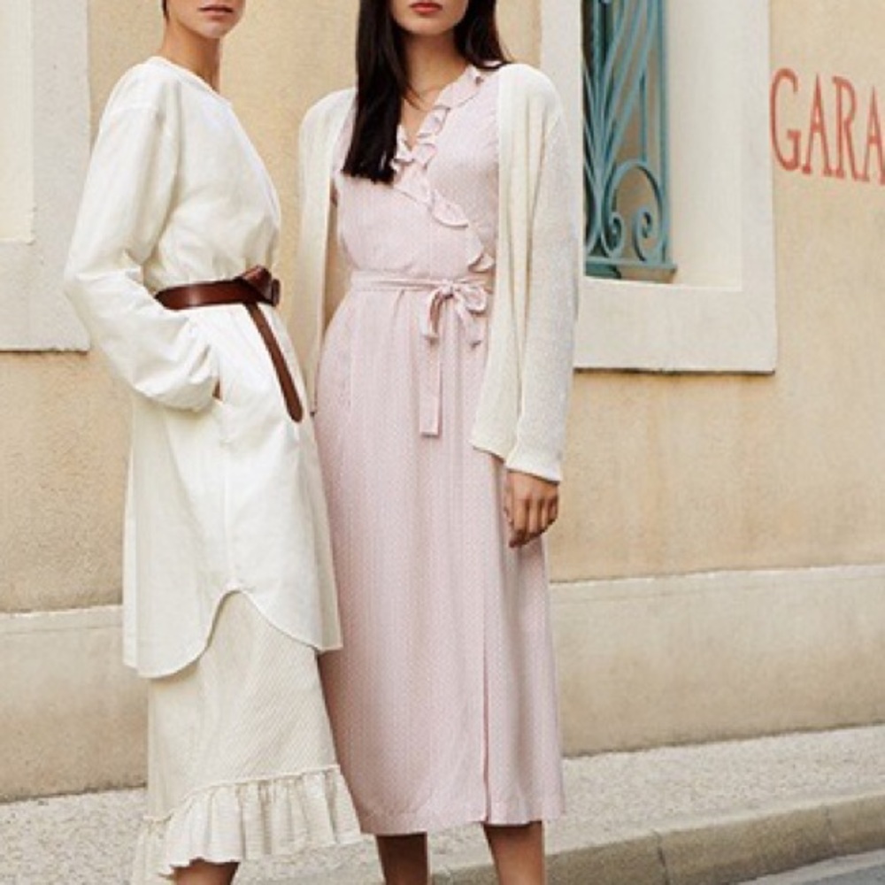 Iness de Fressange Uniqlo wrap dress
